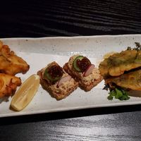 The tempura maitake (L) was amazing at Shojin - DTLA in Los Angeles