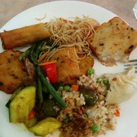My partially eaten buffet plate, which cost a very reasonable C$12 or so. at Lotus Pond in Victoria