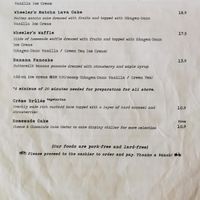 Dessert Menu  at Wheeler's Cafe in Penang