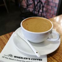 Cappuccino made with V-Soy Original Soya Bean Milk. at Wheeler's Cafe in Penang
