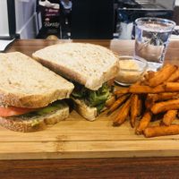 Generous vegan sandwiches + perfect amount of sweet potato fries at Wheeler's Cafe in Penang