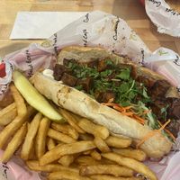 Tofu Banh Mi and Fries  at Gateway Market in Des Moines