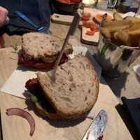 Beetroot burger at Schenkers in Apeldoorn