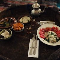 Falafels, eggplant, hummus, spicy carrots and other goodies! at Annette in Sofia