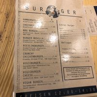 menu at Café Spatz in Bernkastel-kues