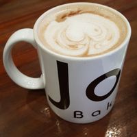 Hot chocolate with soy milk at Joma Bakery Cafe in Vientiane