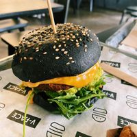 Cheeseburger with charcoal bun (can’t remember the actual name of the burger)  at V-Face in Dublin
