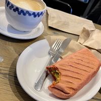Breakfast Burritos and Turmeric Latte  at Moguls Coffee House in Whistler