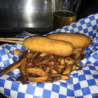 My first vegan corn dogs at Hungry Tiger in Portland