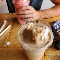 Banana coffee smoothie at Angry Vegan in Penticton