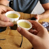 Ginger shot at Angry Vegan in Penticton