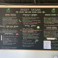 Menu at Angry Vegan in Penticton