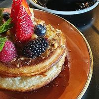 pancakes a bit lacking some sauce but still great at Zenith in Lisbon