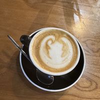 Flat white with oat milk   at Zenith in Lisbon