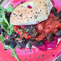 Vegan bagel at Zenith in Lisbon