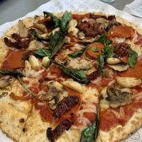 Vegan cheese and pepperoni!  at Azzip Pizza in Bloomington