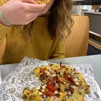 Zero sausage vegan cheese pizza at Azzip Pizza in Bloomington