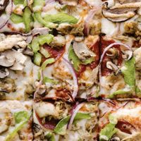 Vegan pizza!! at Azzip Pizza in Bloomington