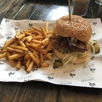 Raging Seitan burger vegan option!
Was actually pretty spicy ;) at Beer and Bird in St Ives