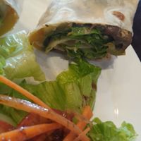Roasted veegies hummus wrap. Delicious at Joma Bakery Cafe - That Luang in Vientiane