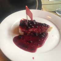 Vegan cheese cake and cherries. at The Cosy Club in Bournemouth