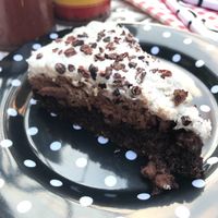 brownie bottom chocolate cream cake at Sweet Vegan in Antwerpen