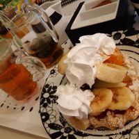 Belgian 'wafel' with fruit and cream at Sweet Vegan in Antwerpen