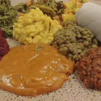 Veggie platter at Abyssinia Ethiopian in Calgary