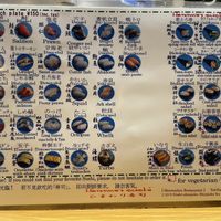 Veggie options marked in red / pinkk  at Himawari Zushi Shintoshin in Tokyo