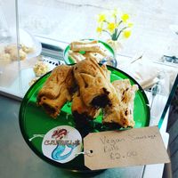 Mushroom leek and smoked cheese pastry rolls at Cafe Carmel in Bacton