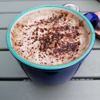 Soya hot chocolate at Cafe Carmel in Bacton