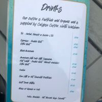 Drinks menu at Cafe Carmel in Bacton