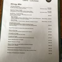 Carmel’s menu  at Cafe Carmel in Bacton