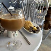 Iced coffee, cheeze scone 😋  at Cafe Carmel in Bacton