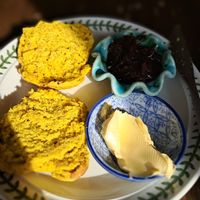 Cheese scone at Cafe Carmel in Bacton