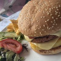 Breakfast burger bun  at Cafe Carmel in Bacton