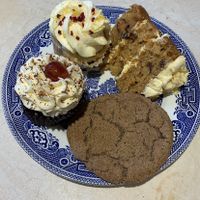 Fab selection of vegan cakes & cookies  at Cafe Carmel in Bacton