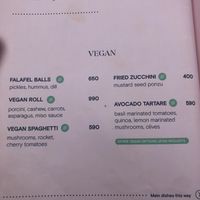 Vegan section at Salt in Tirana