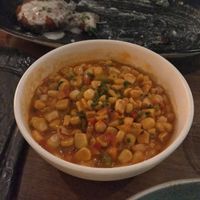 Charred corn, chilli, cilantro (veganized) at Salt in Tirana