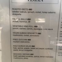 Vegan menu  at Salt in Tirana