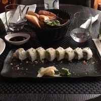 Vegan sushi rolls at Salt in Tirana