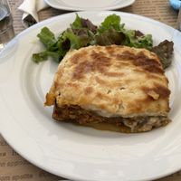 Vegan Mousaka at Aubergine Cafe in Corfu