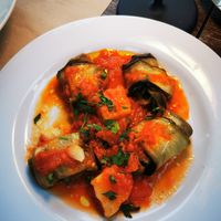 Stuffed aubergine at Aubergine Cafe in Corfu
