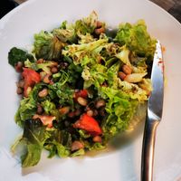 Salad with beans at Aubergine Cafe in Corfu