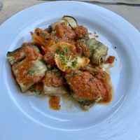 Stuffed eggplant 🍆  at Aubergine Cafe in Corfu