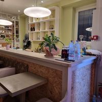 Interior at Aubergine Cafe in Corfu