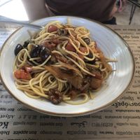 Campagniola spaghetti   at Aubergine Cafe in Corfu