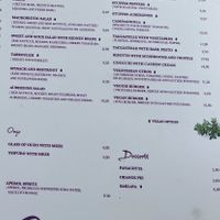Menu part II at Aubergine Cafe in Corfu