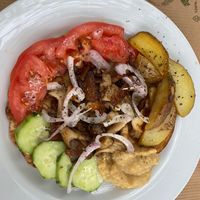 Vegan gyros  at Aubergine Cafe in Corfu