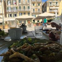 The view ! at Aubergine Cafe in Corfu